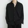 Camisa masculina de verão, jaqueta preta sem ferro, camisa casual fina de alta qualidade com caimento, de manga comprida, moderna para homens