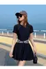 Traje de baño de talla grande estilo deportivo dividido para mujer, estilo coreano, para 100 kg, conservador, con falda para cubrir la barriga, traje de baño para mujer con sobrepeso
