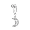 E-commerce Transfronteiriço Europeu e Americano Atacado Venda Quente Forma de Coração Zircônia Lua Incrustada Sem Diamante Joia para Piercing Anel de Umbigo Clipe de Umbigo