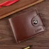 Carteira masculina de novo negócio com zíper Fivela magnética horizontal Bolsa de cartão de mudança de juventude Carteira masculina casual de vários cartões