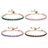 Pulsera de Zirconia de Venta Caliente Transfronteriza, Brillante y Lujosa, Estilo de Moda de Alta Gama, Pulsera de Diamante Completa, Joyería de Mano con Diseño de Nicho
