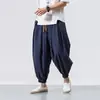 Comercio Exterior Estilo Chino Estilo Japonés Pantalones Casuales de Lino para Hombre Sueltos de Pierna Ancha Cónicos Tallas Grandes Algodón Lino Pantalones Harem de Linterna
