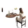 Juego de Mesa y Sillas de Comedor Ovaladas Retro Nórdicas de Madera Maciza - Tablero Ecológico Grado E0 Espesor 2.2cm Base de Mesa 70cm