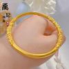 Tienda de oro con el mismo estilo Oro de arena de Vietnam herencia de ley antigua círculo liso patrón de hierba rizada pulsera maciza estilo de corte tallado de bauhinia de alta calidad