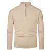 Moda Masculina Otoño Invierno 2026 Suéter Polo de Punto con Media Cremallera Casual de Manga Larga Prendas de Punto Modernas para Hombre