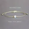 Pulseira Tecida de Novo Produto Transfronteiriça Pulseira de Corda Trançada com Pedra Natural Pulseira com Cordão Lunar da Lua