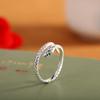 Humano Plata Plata Tailandesa Retro Joyería de Mano Plata S925 Joyería Pequeño Anillo de Serpiente Fresco para Mujer Anillo de Cola Abierta