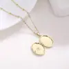 Collar Álbum de Fotos de Latón con Forma de Corazón Abrible y Cerrable de Venta Caliente Transfronteriza Europea y Americana, Popular Collar de Circonita con Baño de Oro Real 14K