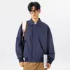2026 Nova Jaqueta Casual Elegante com Lapela para Homens, Outono Simples Solta Versátil com Zíper