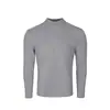 GARM26FW Casual Americano G02 estilo gola semi-alta, camiseta justa de manga comprida, cor sólida, top base elástico