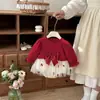 Ropa para Bebé para Primavera y Otoño, Mameluco Vestido de Princesa para Bebés Niñas, Conjunto de Algodón Elegante y Festivo para Banquete de 100 Días y Primer Cumpleaños