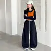Pantalones casuales de otoño para niñas, nueva ropa de primavera y otoño para niños, pantalones jogger para niñas con puños elásticos, holgados y versátiles, elegantes