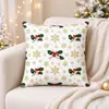 Venta Caliente de Amazon Tema Dorado Navideño Funda de Almohada con Estampado de Árbol de Navidad Funda de Cojín Decoración para Sofá de Navidad Dormitorio