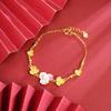 Nuevo Pulsera de Oro Arena Antigua China Vietnamita Joyería de Esmalte Flor de Iris de Lujo Ligero Joyería Pequeña de Color Inalterable para Mujer