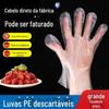 Luvas Descartáveis, Grau Alimentar, 100 Peças, Espessadas, Antiderrapantes, para Catering, Cozinha, Lagosta, Luvas Tipo Filme para Alimentos