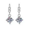 Pendientes de Plata de Ley S925 con Moissanita de Cuatro Garras Pendientes Sencillos Elegantes con Borla Lujo Accesible Pendientes de Moda Elegantes y Versátiles para Mujer