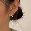 Pendientes Fan Zhiqiao de plata de ley 925 con lazo, estilo coreano, de Corea del Sur, sencillos y elegantes, con estilo que combina con todo.
