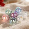 Bolas Decorativas Navideñas Transparentes de Colores Huecas Transfronterizas Bolas Redondas Transparentes Sopladas al Vacío Adornos para Árbol de Navidad al por Mayor En caja