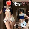 Ahao Lingerie Sexy Japonesa Decote Profundo Doce Faculdade Jk Uniforme Jk Japonês Conjunto de Duas Peças Não Precisa Tirar