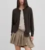SIMBOS Suéter de Punto de Lana de Oveja Cardigan Holgado de Manga Larga en Color de Contraste para Mujer 2026 Otoño Nueva Llegada