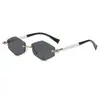 Moda Europea y Americana Marca de Nicho de Tendencia Gafas de Sol Sin Montura con Borde de Rombo Estilo Retro Transfronterizo Lujo Ligero Estilo Literario Gafas de Sol con Protección Solar