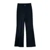 Calça Boca de Sino Preta Simples Emagrecedora Feminina 2026 Outono/Inverno Nova Cintura Alta Cobre o Quadril Calça Longa Moda Versátil Casual