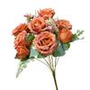 11 cabeças de flores de rosa corola para sala de estar, decoração suave para shopping, projeto de enfeites de casamento, conjunto de flores falsas
