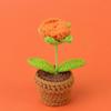 Flor de Girasol de Lana Tejida a Mano Flor Pequeña en Maceta Terminada Tulipán Rosa Ramo Simulado Adorno de Escritorio Regalo