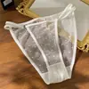 Lingerie Sexy para Mulheres, Tentação de Desejo Puro, Tanga de Renda Malha Europeia e Americana, Calcinha Semi-Transparente Ultra-Fina com Tiras Finas