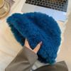 Rosto das mulheres com aparência de chapéu de pelúcia pequeno outono e inverno estilo japonês grande cabeça perímetro tricotado chapéu de lã estilo coreano branco peludo chapéu quente