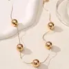 1 Moda Creativa Exagerada Geométrica Metálica de Perla Redonda Grande para Mujer Colgante Moda Callejera Mujer