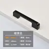 Manija de Mesita de Noche, Manija de Puerta de Armario de Dormitorio, Manija de Puerta Negra de Aleación de Aluminio, Manija Negra de Mueble de TV
