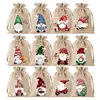 Gran Venta en Stock Bolsa de Regalo con Cordón de Enano Navideño Cascanueces Caricatura Bolsillo de Lino con Cordón Bolsa de Regalo Navideña