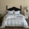 Verano Francés Juego de Edredón de Cuatro Piezas de Tencel de Doble Cara de 60 Hilos Estampado Floral Fresco y Sedoso Ropa de Cama para Cama de 1.8m