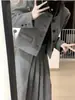 Vestido de lã de qualidade original, novo estilo, elegante, jaqueta curta, saia feminina, conjunto de duas peças