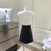 Falda Corta Versátil de Cintura Alta para Oficina Primavera Verano Color Sólido Algodón Tejido Directo de Fábrica con Etiquetas