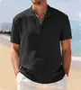 Nueva Camisa Polo Tejida de Textura Suelta Retro para Hombre Verano 2025 Camiseta Retro con Cuello de Solapa Mangas Cortas Transpirable