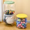 Cubo de Almacenamiento Transparente para Juguetes de Muñecas Plástico PP Sala de Estar Organizador Simple Tubo Taburete de Almacenamiento para Juguetes de Peluche con Tapa