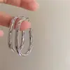 Moda Europea y Americana Pendientes de Aro Grandes Estilo de Diseño Nicho para el Trabajo Cierres de Pendientes Forma Cuadrada Geométrica Simple Pendientes Estilo Coreano Joyería para Orejas