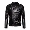 Nova Jaqueta de Couro PU Masculina Europeia e Americana Moda Slim Fit Estilo Motociclista Gola Lapela Zíper Roupa Exterior para Homens Várias Cores Disponíveis