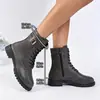 Botas Martin con cordones transfronterizas para mujer, con cremallera lateral, hebilla metálica, diseño de suela gruesa y caña corta. Estas botas estilo retro de motocicleta son perfectas para otoño e invierno. Disponible al por mayor