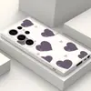 Estilo minimalista, diseño de corazón morado taro, fundas para teléfono Samsung S25 y S26, únicas y elegantes, cobertura total, a prueba de caídas y adecuadas para parejas