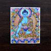 Thangka Hecho a Mano Color Dorado Núcleo Verde Maestro de la Medicina Madre Fo Zakilam Pintura de Color Lienzo Pasado y Presente Se Puede Cambiar
