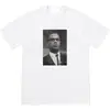 Camiseta Malcolm X 25Ss Marca Trendy Europea y Americana Foto de Personaje Camiseta de Manga Corta Algodón Puro para Hombre y Mujer Manga Media Pareja