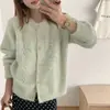 Cardigã de tricô versátil com gola redonda estilo coreano 2026 para mulheres, novo casaco suéter soltinho emagrecedor para outono e inverno