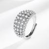 Chengda Europeu e Americano Luz de Luxo Alta Textura Requintado Zircon Geométrico Anel Aberto Nicho Feminino All-match Pulseira Anel