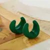 Brincos Geométricos Clássicos em Forma de C Europeus e Americanos, Brincos Circulares de Acrílico, Brincos em Forma de C Pintados com Spray em Cores Doces