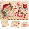 Tarjeta de felicitación navideña de piel de vaca retro, tarjeta de regalo de Navidad, linda tarjeta plegable de dibujos animados, tarjeta con mensaje de bendición con sobre