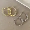 Pendientes de Aro de Plata de Ley S925 con Plata Triturada de Gama Alta para Mujer 2026 Nuevos Populares Versátiles Elegantes Pendientes de Lujo Ligero
