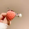 Pinza para el Cabello de Perla y Pedrería de Fresa, Pinza Lateral Dulce y Delicada para Niñas, Pinza Frontal de Gama Alta y Exquisita para Flequillo